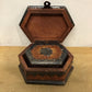 Set Of 2 Wooden Nailhead Hexagon Boxes