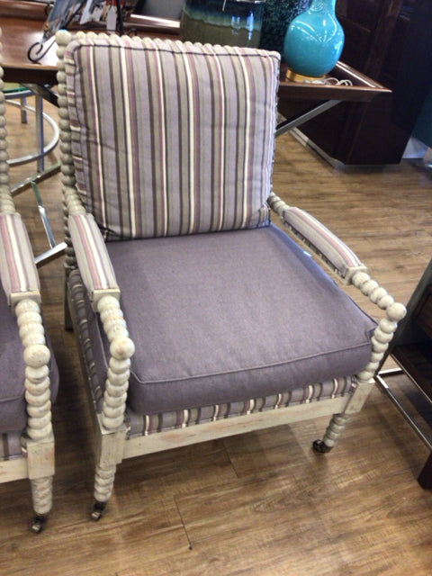 Mary Meyn Spindle Lavender Fabric Arm Chair