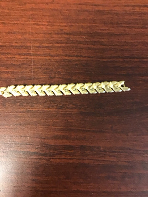 Goldtone Leaf Motif Bracelet