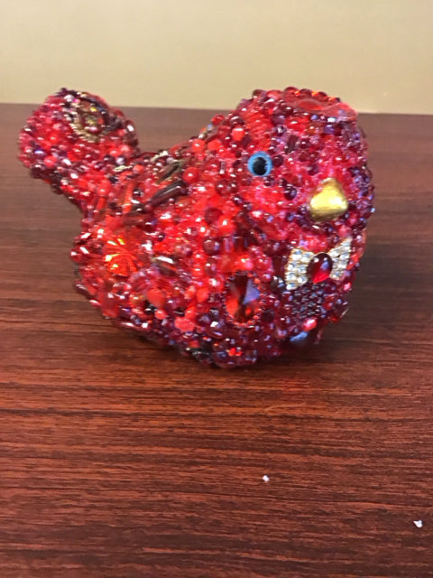 7"x5" "Ruby" Red Bird Sculpture By Susan David