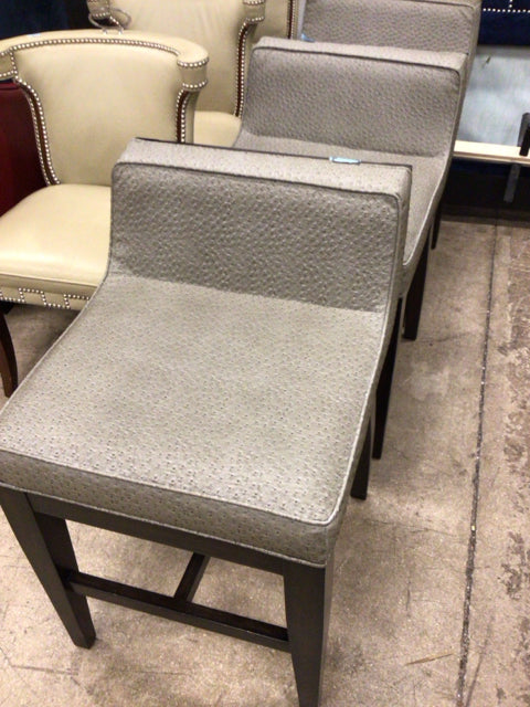 Set Of 3 Hammer Fine Furniture Custom Lacey Crocodile Leather Counter Stools