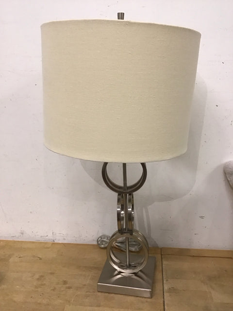 28" Chrome Circle Table Lamp