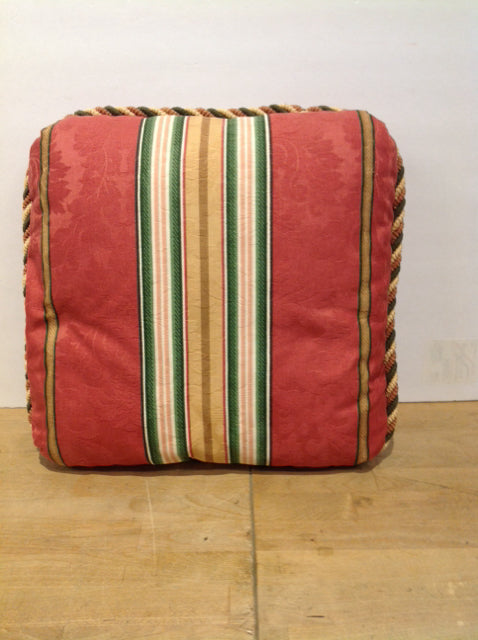 Red/Green/Gold Striped Pillow