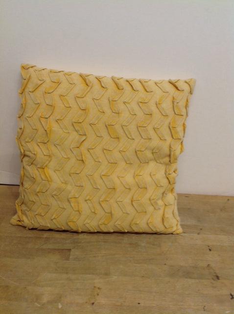 Yellow Tie Died Zigzag Feather Pillow