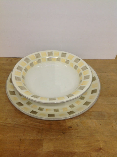 13.5" Dansk Yellow Bowl & Matching Plate