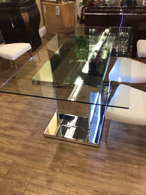 40" X 72" X 29.50" Coaster Furniture Marilyn Glass Top Mirrored Dining Table