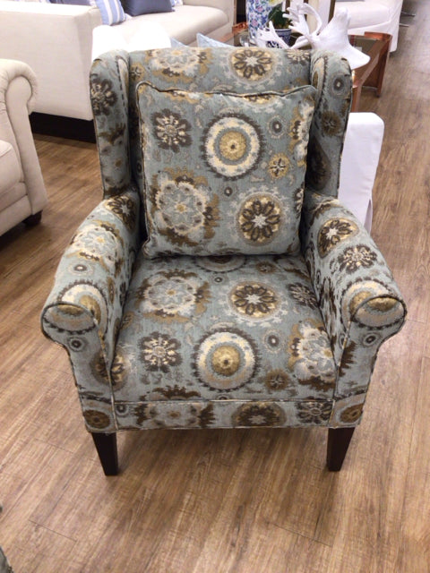 Bassett Furniture Custom Fabric Wing Back Arm Chair