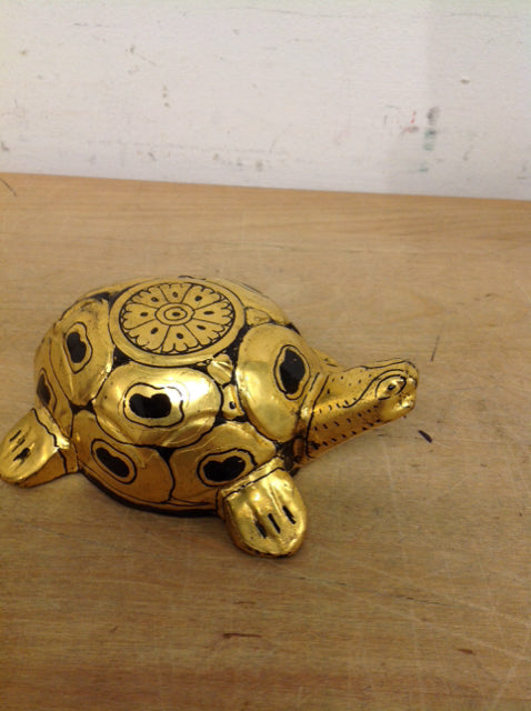 Black & Gold Resin Turtle