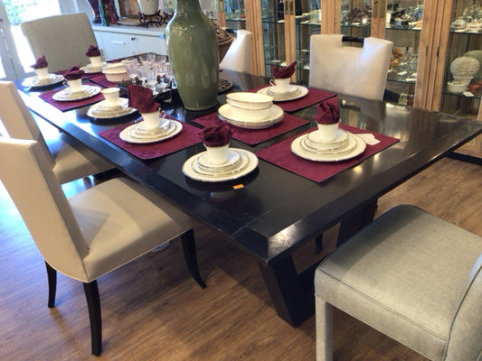 AS-IS Dark Wood Beveled Dining Table