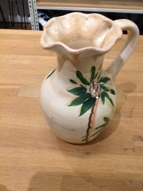 10" Ceramic Palm Pitcher