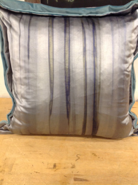 Pillow- 18" Silver Blue Stripe