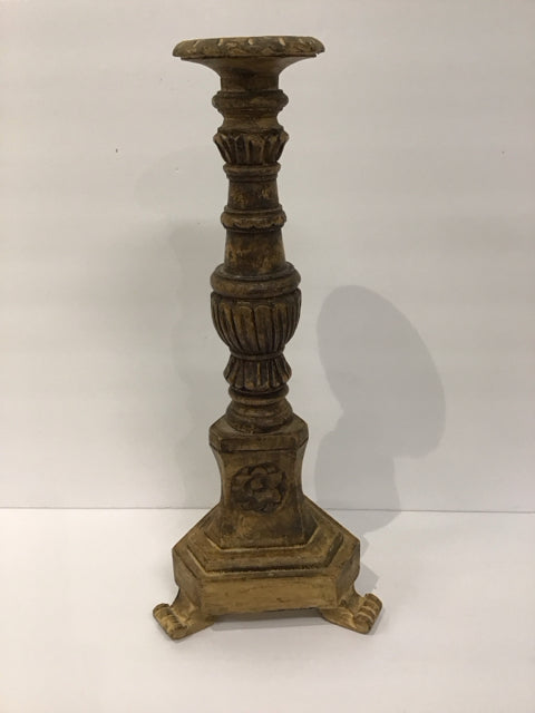 18" Wood Column Candle Holder