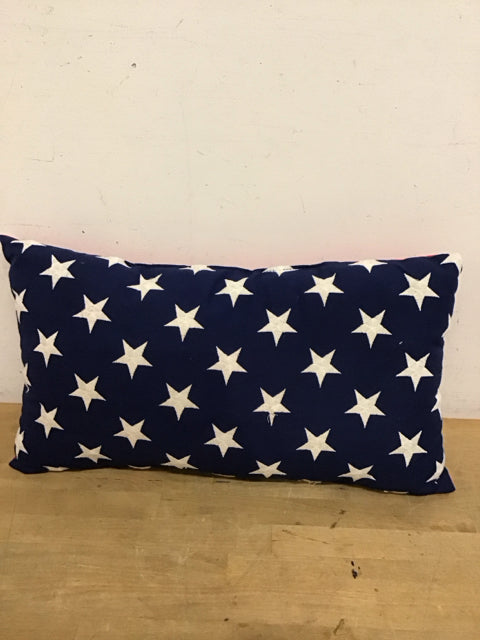 22"x12" Red Blue White Star Pillow
