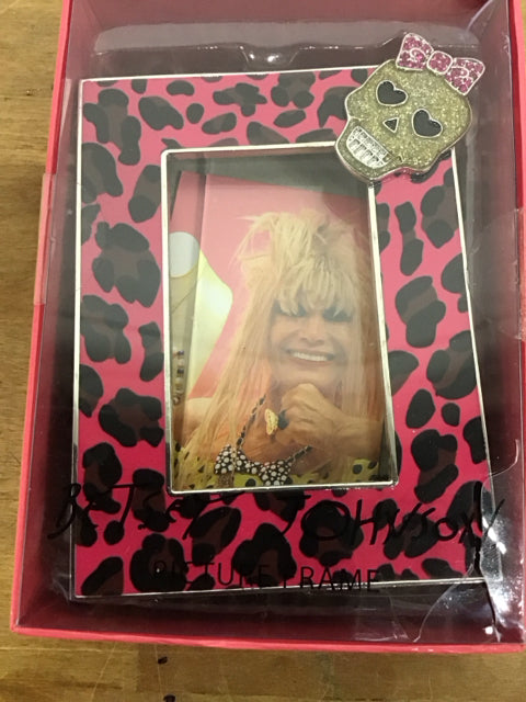 Betsy Johnson Pink & Black Cheetah Frame