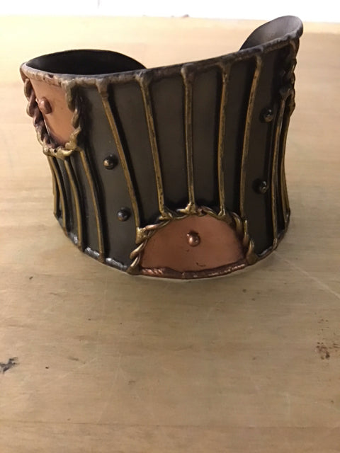 Copper Abstract  Bracelet