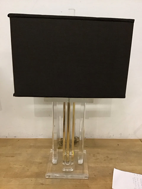 32" Lucite Mid Century Modern Table Lamp