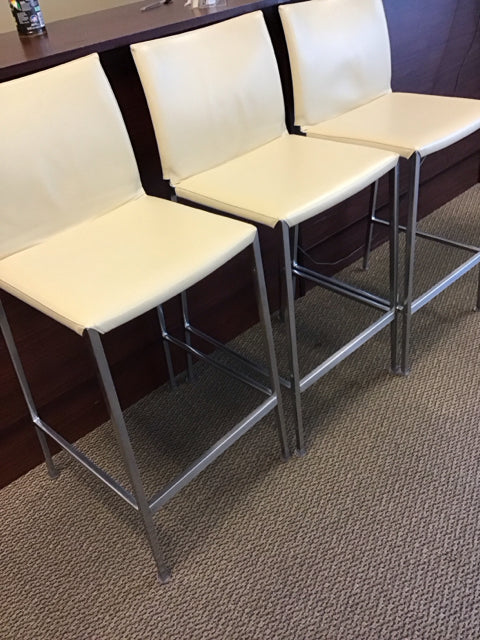 Set Of 3 Zanotta Lio Nappa Bar Stool
