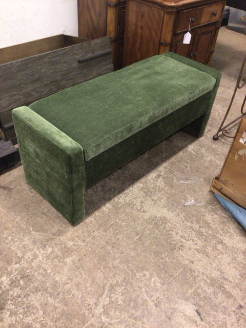 48"W x 18"D x 19"H Green Velvet Storage Bench