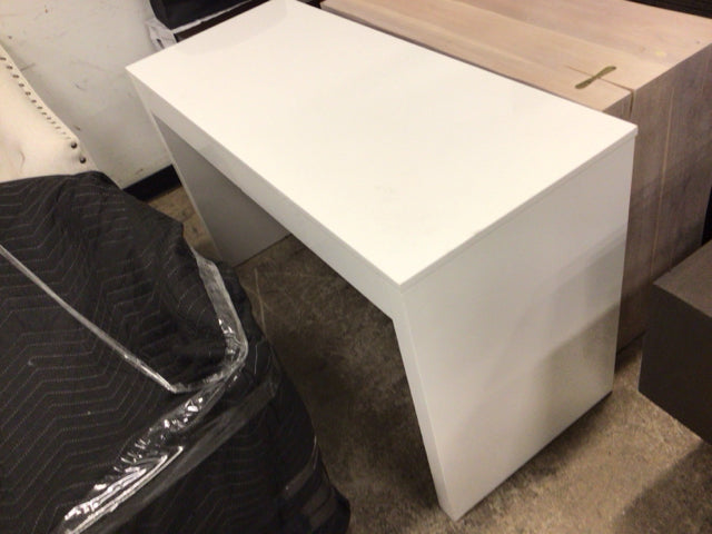48" CB2 Runway Two Drawer White Lacqured Wood Desk