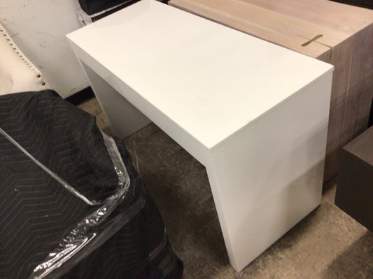 48" CB2 Runway Two Drawer White Lacqured Wood Desk