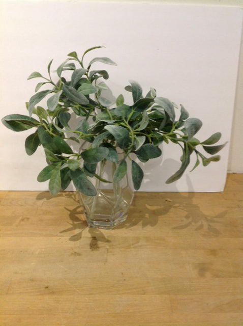 8.5" Artificial Plant in Glass vase