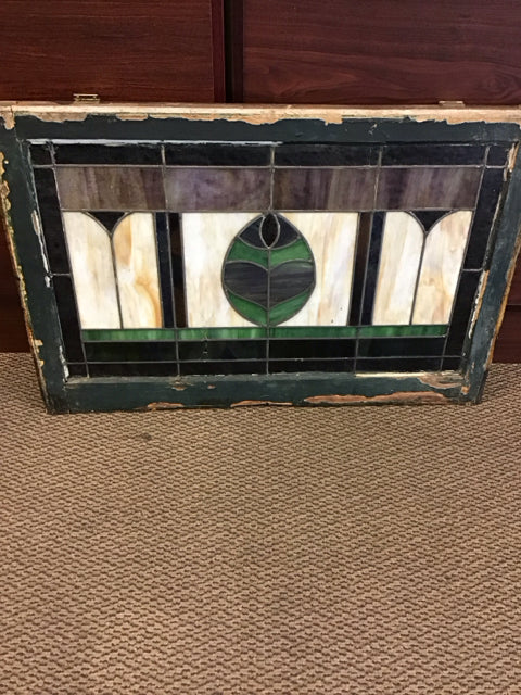 24"x34" Antique Stainglass Window AS IS