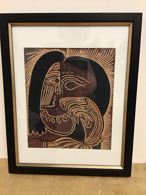 12x16 Framed Picasso "Femme au Colier"