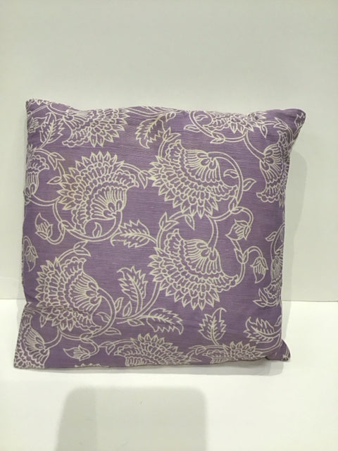 Purple Pillow w/Floral Decor