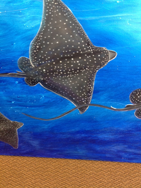 60" X 38" Signed Leopard Rays Canvas