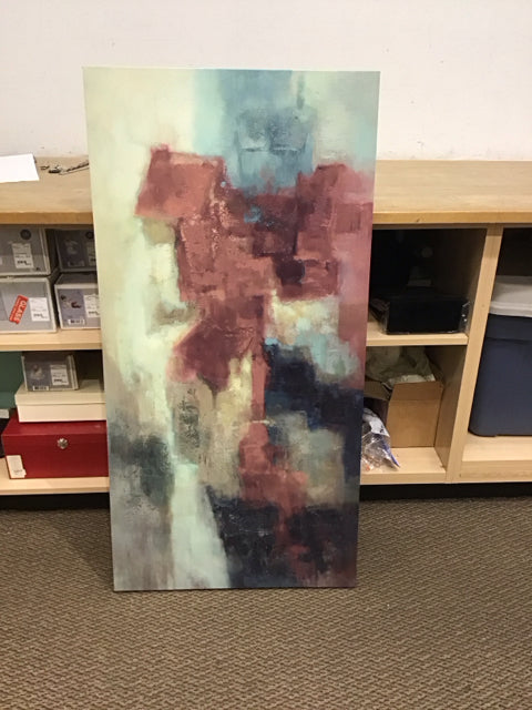 24x48 Green/Brown Abstract on Canvas
