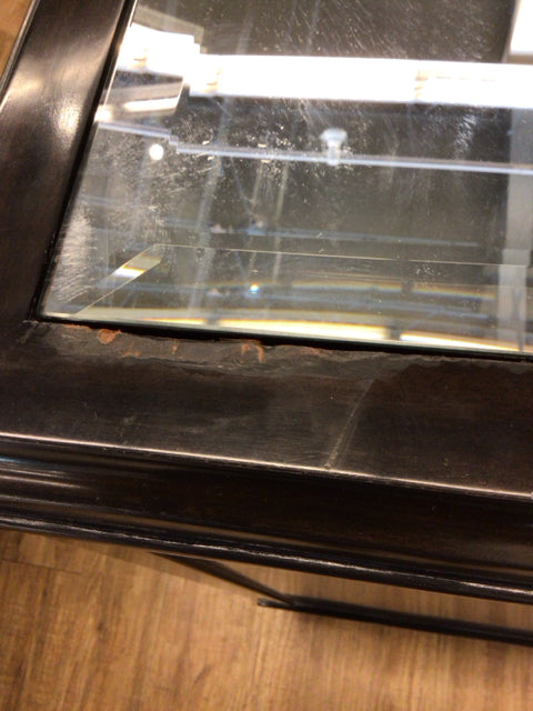 AS-IS Judith Norman Espresso Mirror Top Buffet (Cracks & Marks)