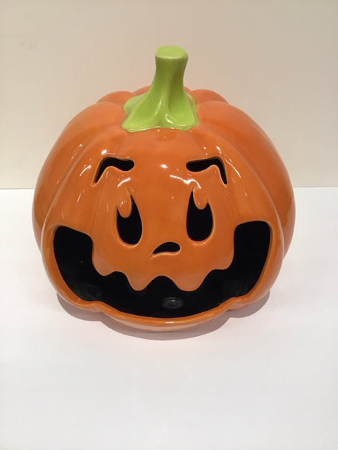 Large Orange Ceramic Pumpkin