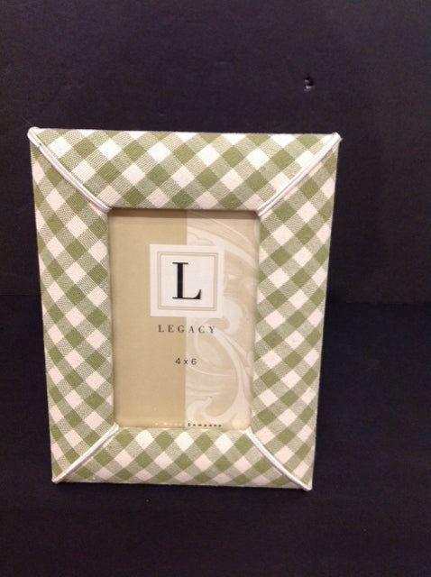 4x6 Green/Tan Linen Picture Frame