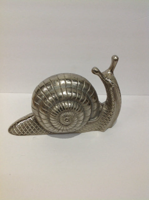 13" Silver Metal Snail