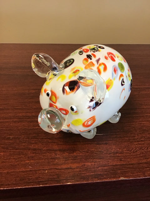 7"x5" Art Glass Pig