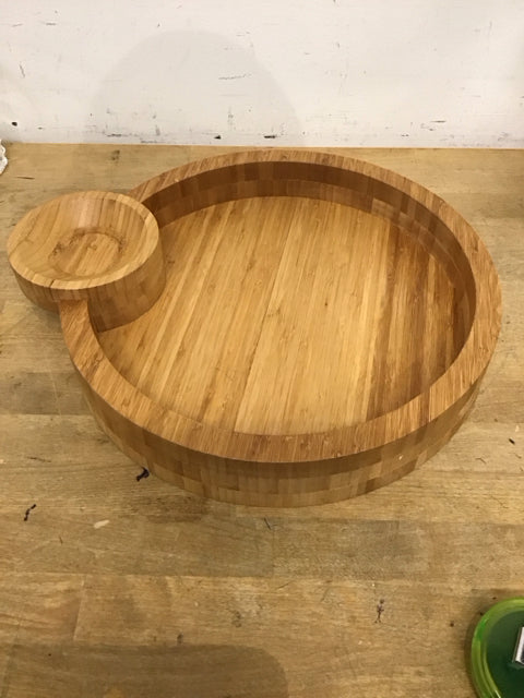 15.5" Wooden Chip & Dip Tray