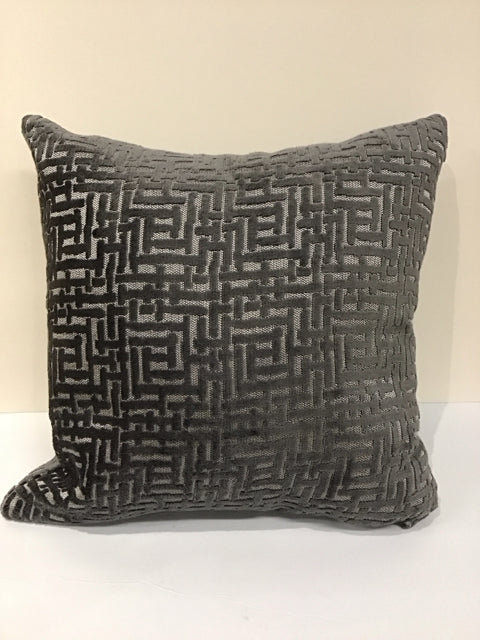 West Elm Grey Geometric Chenille Pillow