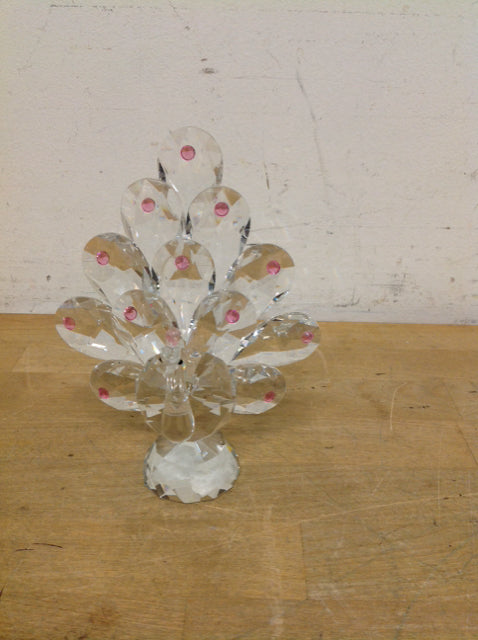 6" Faceted Crystal Peacock