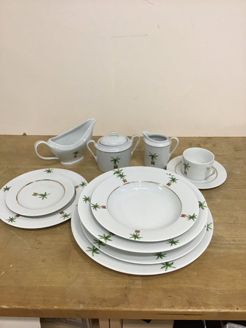 8-pps Philippe Deshoulieres Porcelain Serv/12