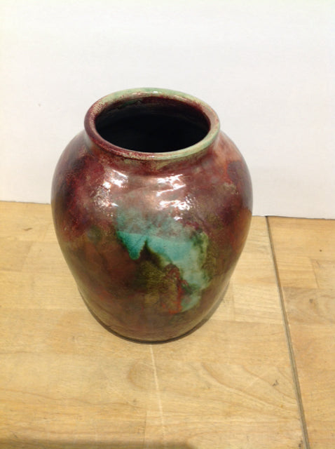 7.5" Multi-Colored Glazed Ceramic Vase