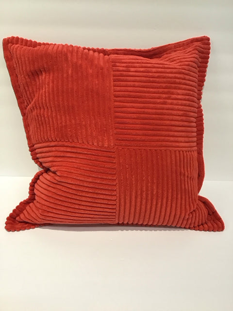 Red Ribbed Chenille Pillow