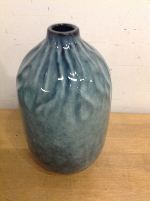 Vase- 10" Blue Ceramic