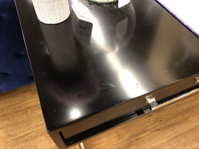 AS-IS Fine Furniture Design Black & Chrome Desk(Surface Marks)