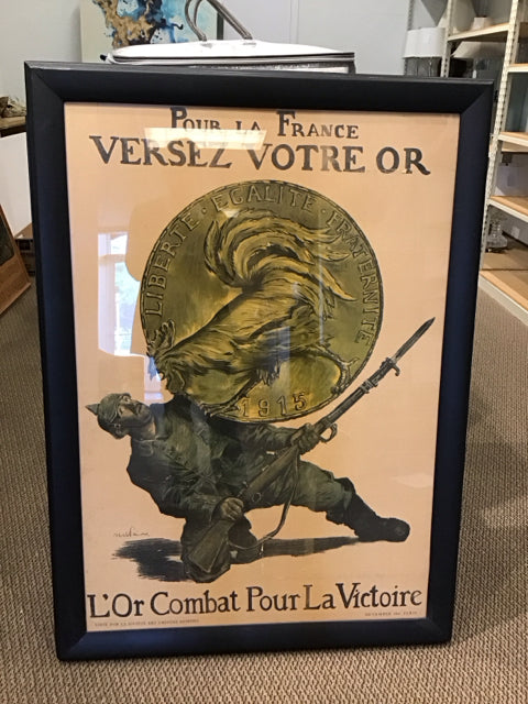 38x50 Framed "Pour La France" Abel Faivre