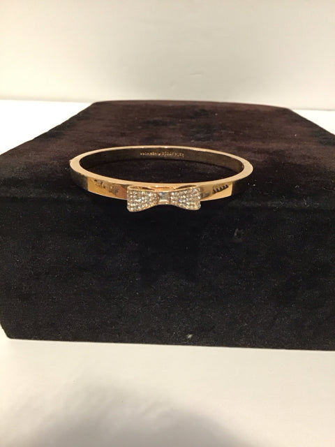 Gold Cuff Bracelet w/Pave Ribbon