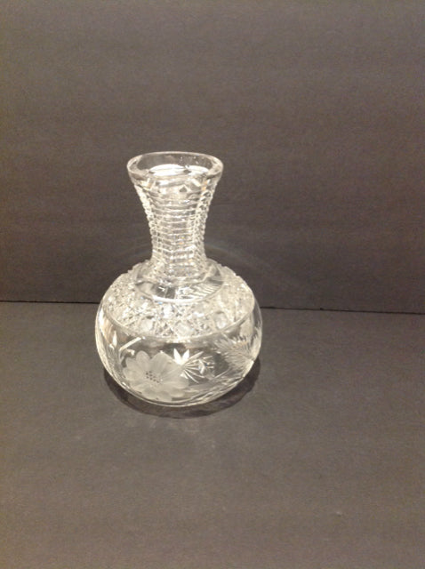 8.5" Carved Crystal Vase