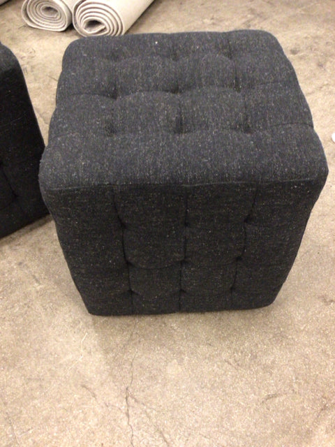 Grey Cube Ottoman
