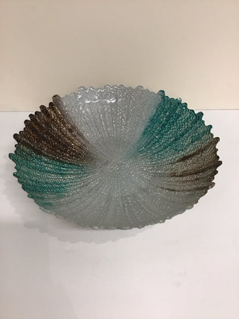 13"Rd Art Glass Multicolor Bowl