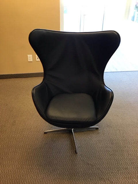 Black Leather Egg Chair