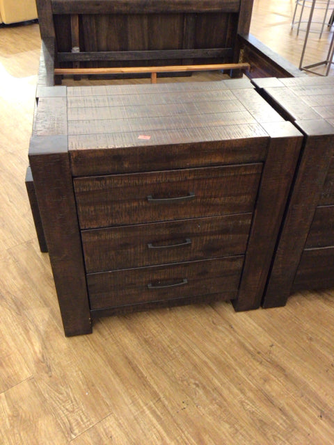 AS-IS Havertys Wood Three Drawer Nightstand